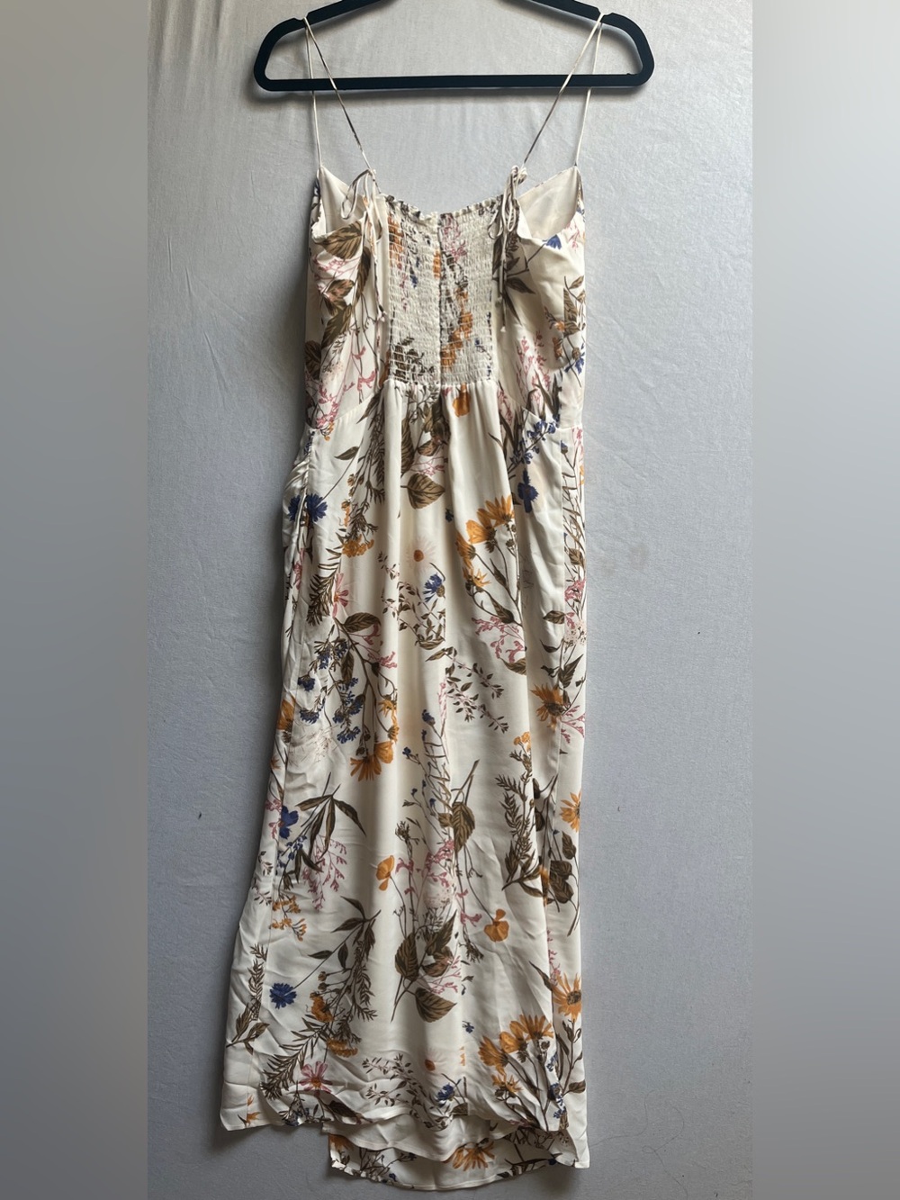 Reformation Kourtney Cream Floral Midi Dress Sweetheart Slit Size 12 - Picture 4 of 14